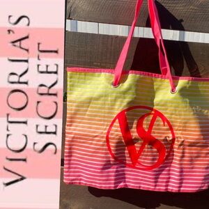 Victoria's Secret Pink and Yellow Tote Bag